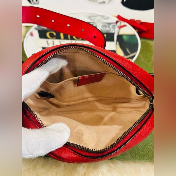 💎GUCCI GG MARMONT Quilted Belt Bag RANK A Size 85-34 Full Inclusion - Picture 6 of 16